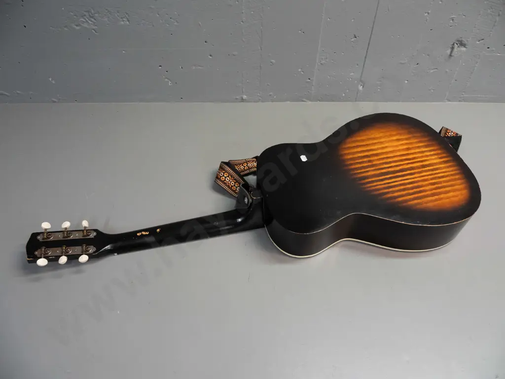retro (3/4 size?) Stella steel string guitar marked Reinforced Neck - Made in USA - some wear to finish and frets, some Image 1++