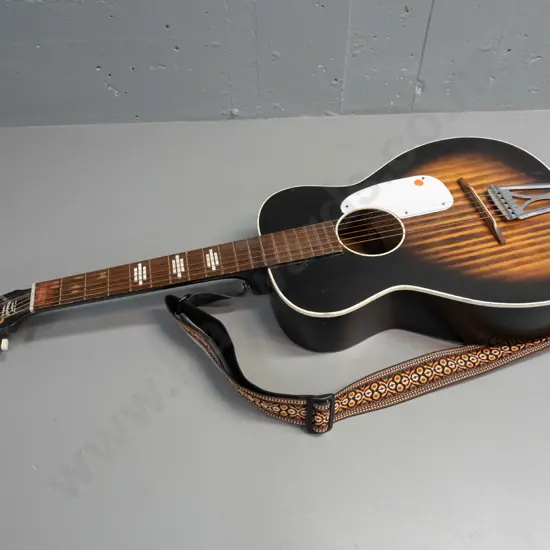 retro (3/4 size?) Stella steel string guitar marked Reinforced Neck - Made in USA - some wear to finish and frets, some