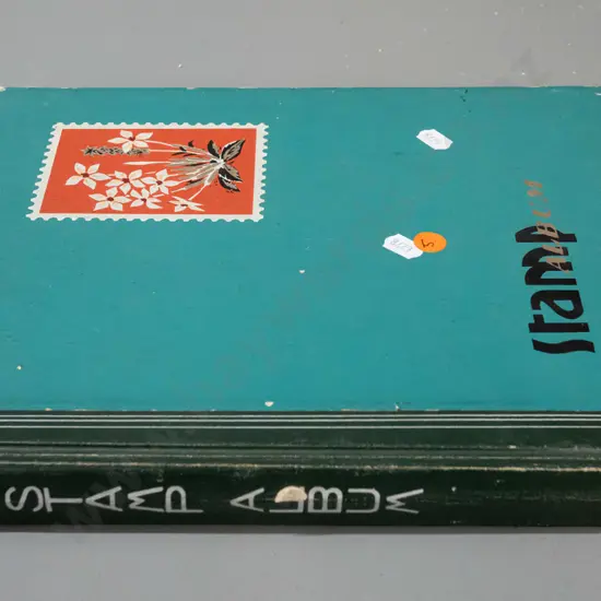 stamp album - NZ and international stamps, incld. NZ 1940s and 50s social security, etc.