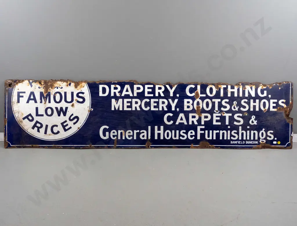 vintage tin and enamel advertising sign - extensive rusting H-360 W-1530 Image 1++