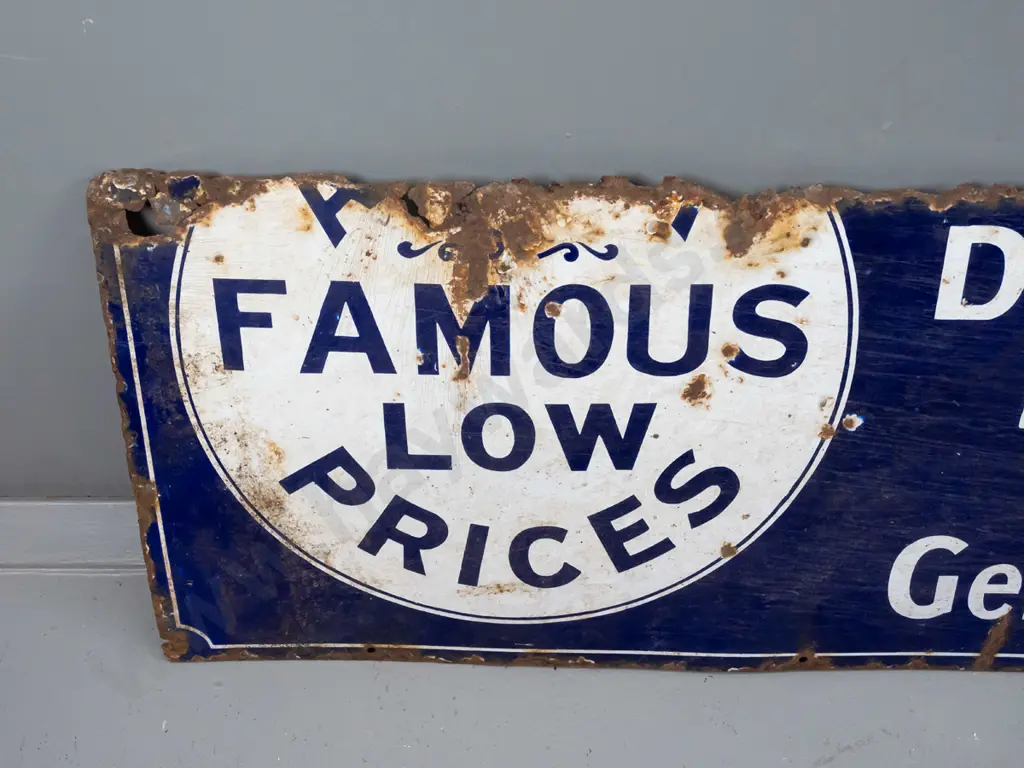 vintage tin and enamel advertising sign - extensive rusting H-360 W-1530 Image 1++