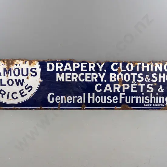vintage tin and enamel advertising sign - extensive rusting H-360 W-1530