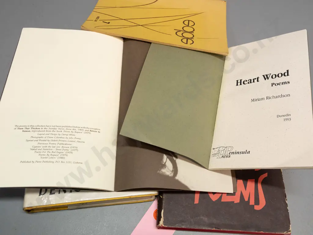 6 New Zealand poetry books & publications - Denis Glover autobiography, R.A.K. Mason, Miriam Richardson, Gary Image 1++