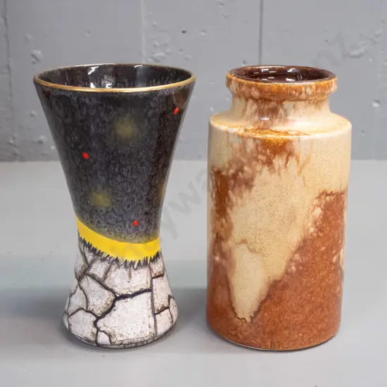 2x German pottery vases Tallest H-80