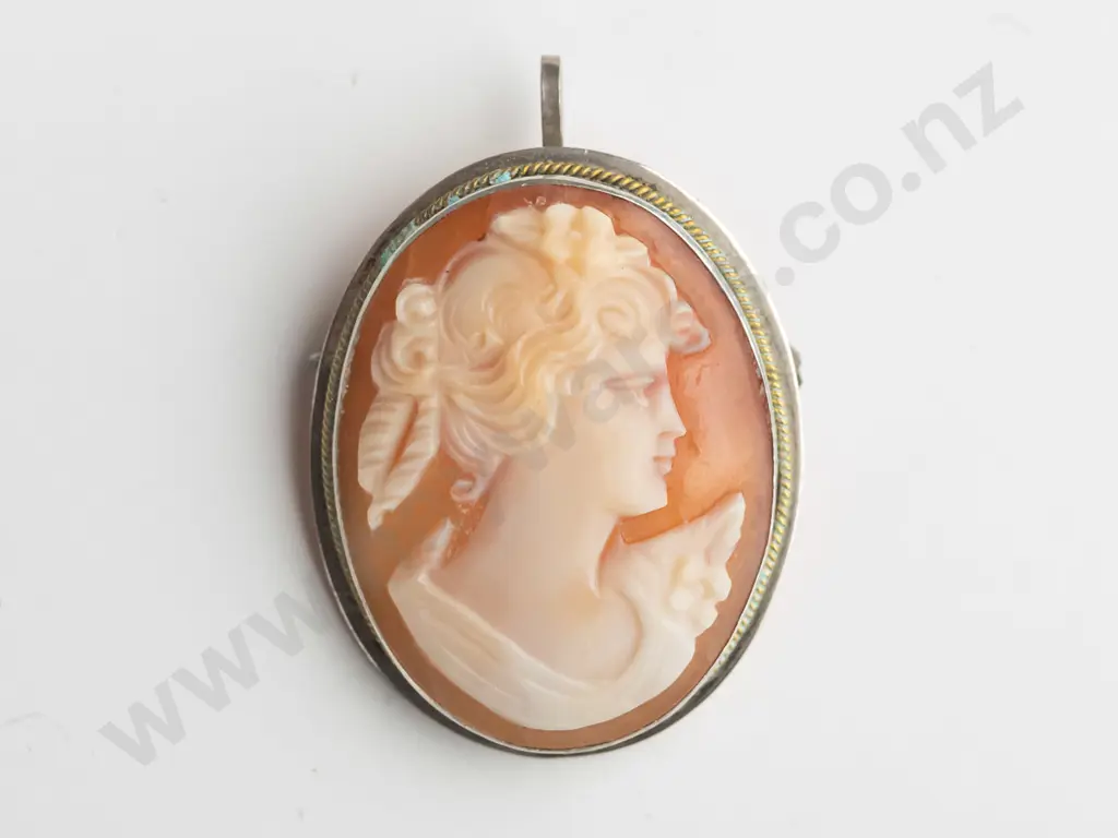 cameo brooch/necklace stamped 925 Image 1++