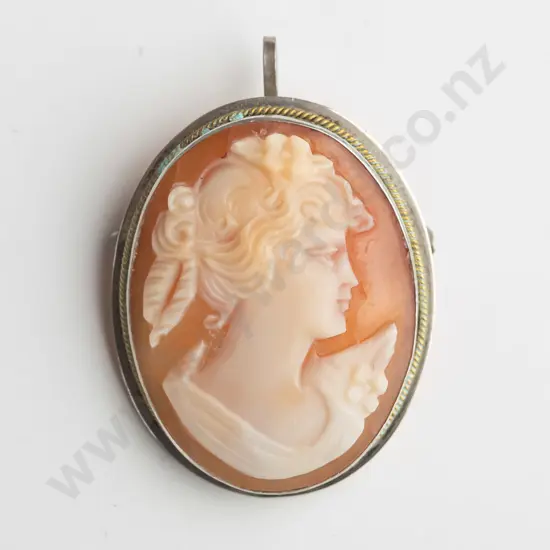 cameo brooch/necklace stamped 925
