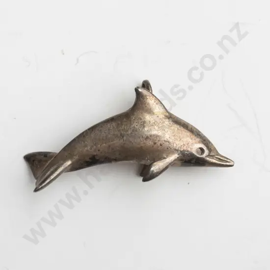 silver dolphin pendant stamped stg no chain