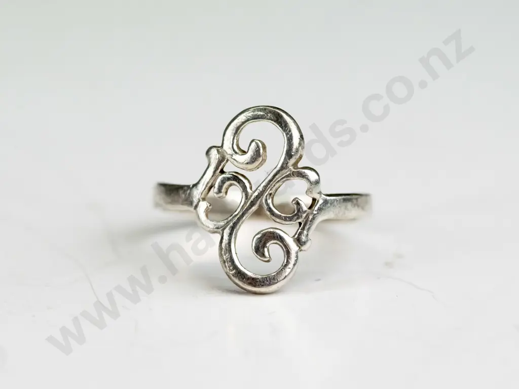 silver ring stamped silver Image 1++