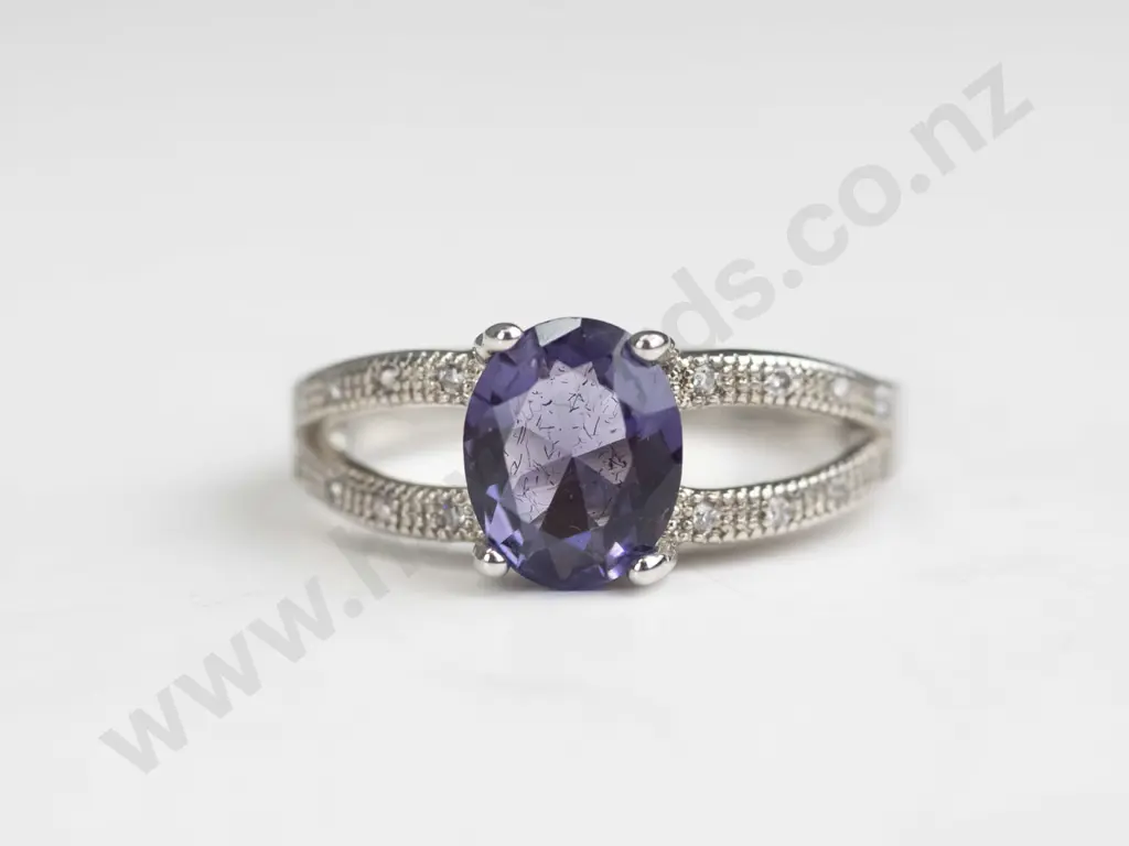 silver amethyst ring stamped 925 Image 1++