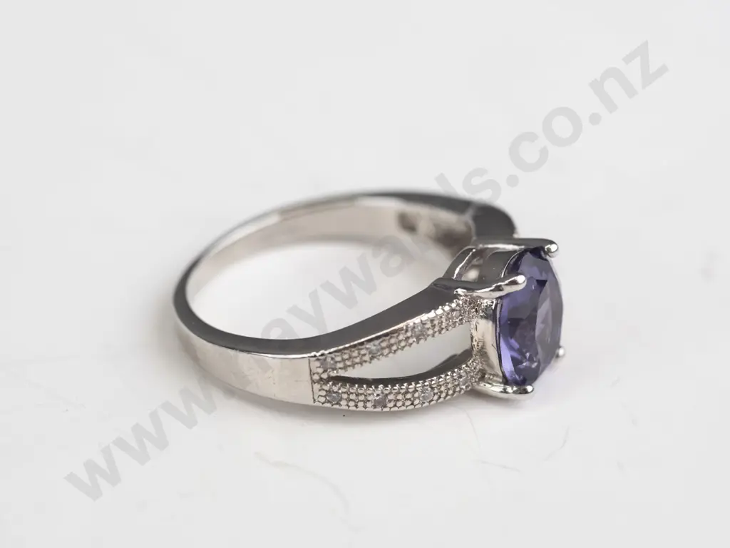 silver amethyst ring stamped 925 Image 1++