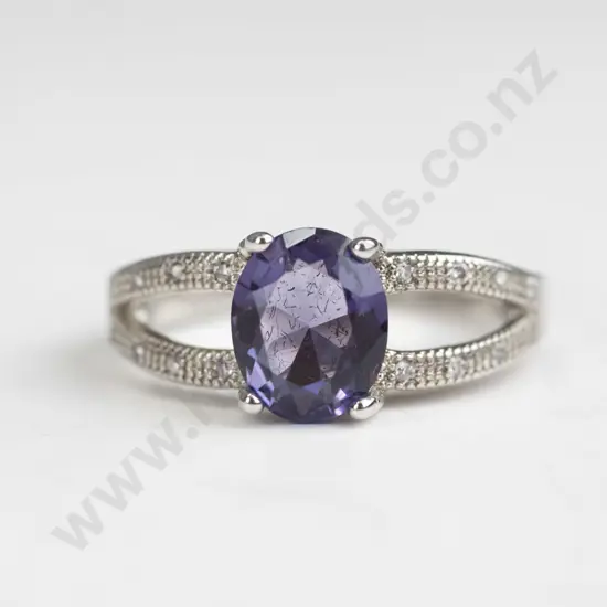 silver amethyst ring stamped 925