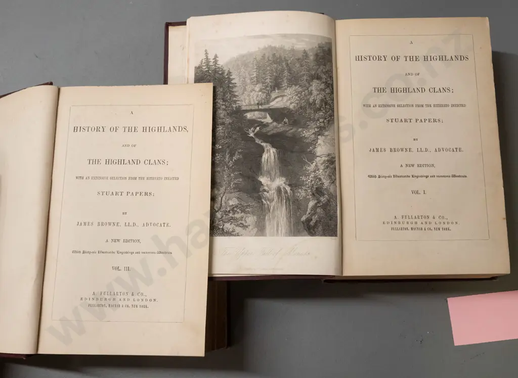 History of the Highlands and Highland Clans - James Brown, pub. A. Fullarton & Co - 4 volumes bound into 2. Some foxing, Image 1++