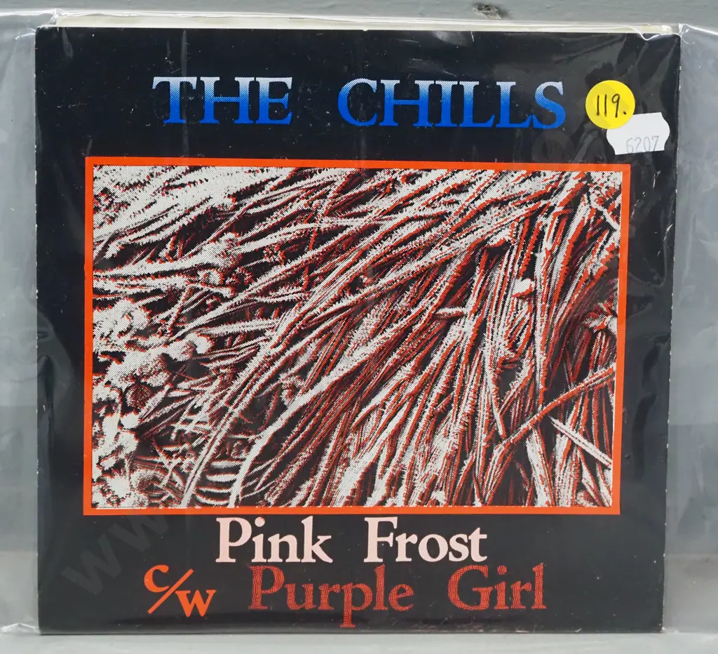45 RPM single - The Chills - Pink Frost / Purple Girl 1984 Flying Nun. Outer sleeve coming apart slightly Image 1++