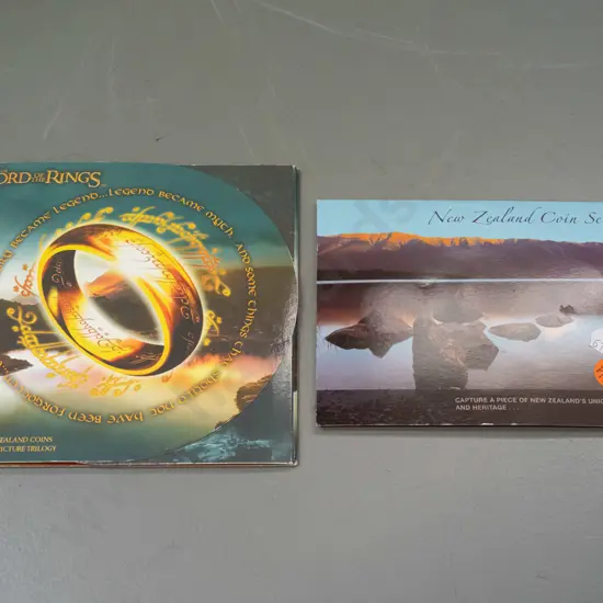 2 New Zealand uncirculated coins sets - 2003 Lord of the Rings set of 3 and a 2003 set