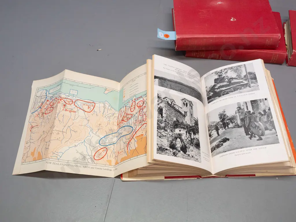 5 volumes in the Official History of NZ in the 2nd World War - Battle for Egypt, Italy, Crete, Bardia to Enfidaville, Image 1++