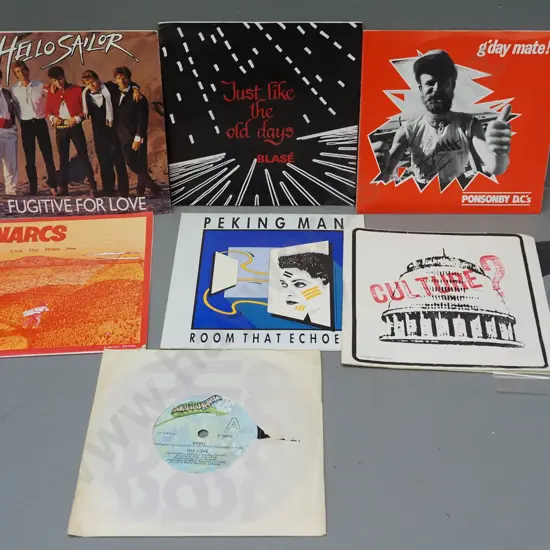 7x 45 RPM singles - Toy Love, Knobz - Culture, Hello Sailor, The Narcs, Peking Man, Ponsonby DCs, Blase etc.
