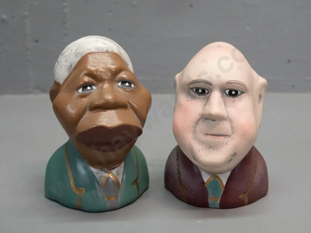 small Beswick wall duck and a South African Mandela and De Klerk salt & pepper set w/ Baker St Originals label. Duck has Image 1++