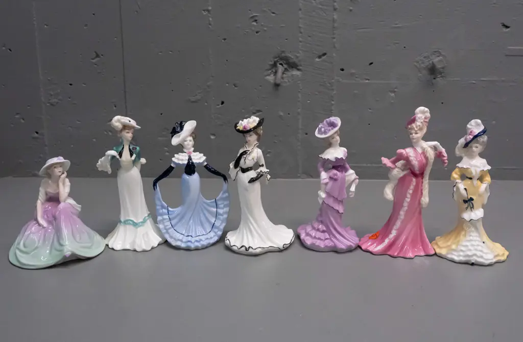 7 Coalport lady figurines, all circa early 1990s - tallest is H-160 Image 1++
