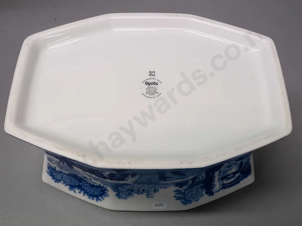 Spode "Italian" pattern blue & white plant holder / jardiniere H-135 W-250 D-180 Image 1++