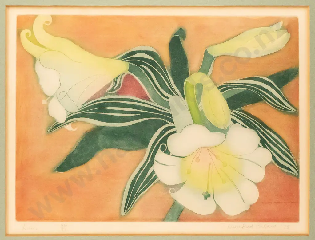 Winifred Pickard - '75, '76 and '78 - 3 unframed ltd edition screen prints - flowers Each H-225 W-300 Image 1++