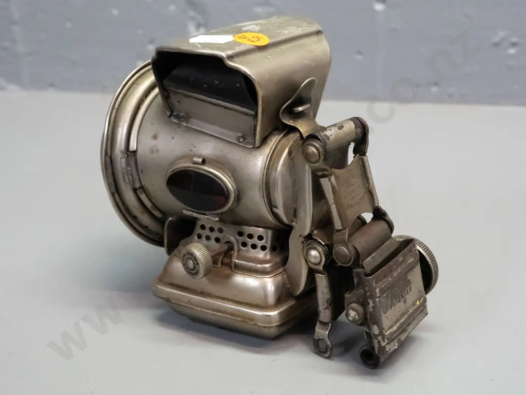 vintage Lucas' Silver King Birmingham bicycle lamp with red and green cut glass side lenses - one lug mount is broken, Image 1++