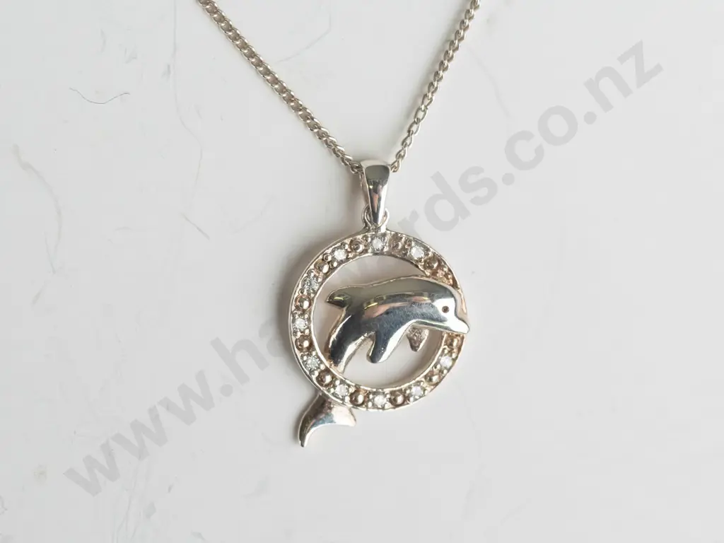 dolphin necklace chain stamped 925 Image 1++
