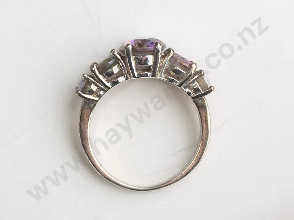 silver multi coloured stone ring stamped 925 Image 1++
