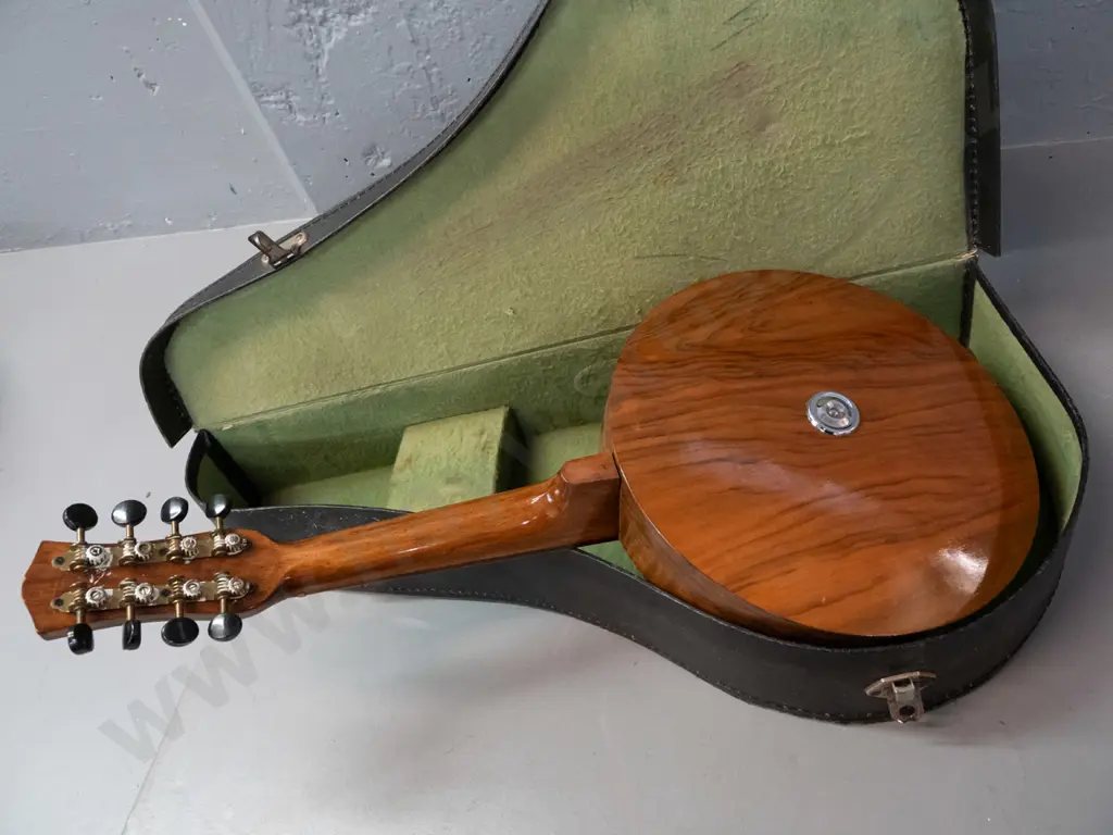 vintage G.H. & S English made banjo mandolin in case - some chipping to finish on rim, prob. needs restringing, Image 1++
