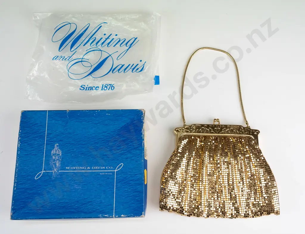 small mesh bag - label 'Mesh Whiting & Davis Ltd bags made in USA in original box Image 1++