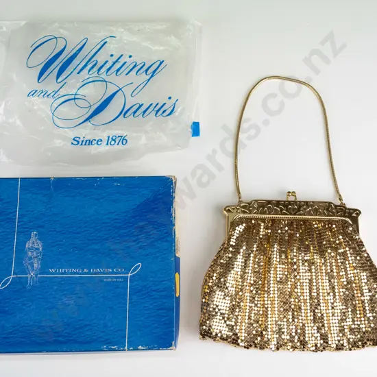 small mesh bag - label 'Mesh Whiting & Davis Ltd bags made in USA in original box