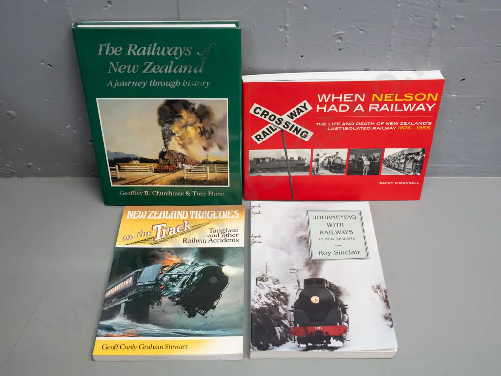 4 railway-related NZ history books - The Railways of New Zealand, Tragedies on the Track, etc. Image 1++