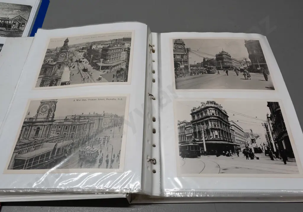 3 binders of streetcar and tram related photos, postcards and clippings - many Dunedin related, also Invercargill, San Image 1++