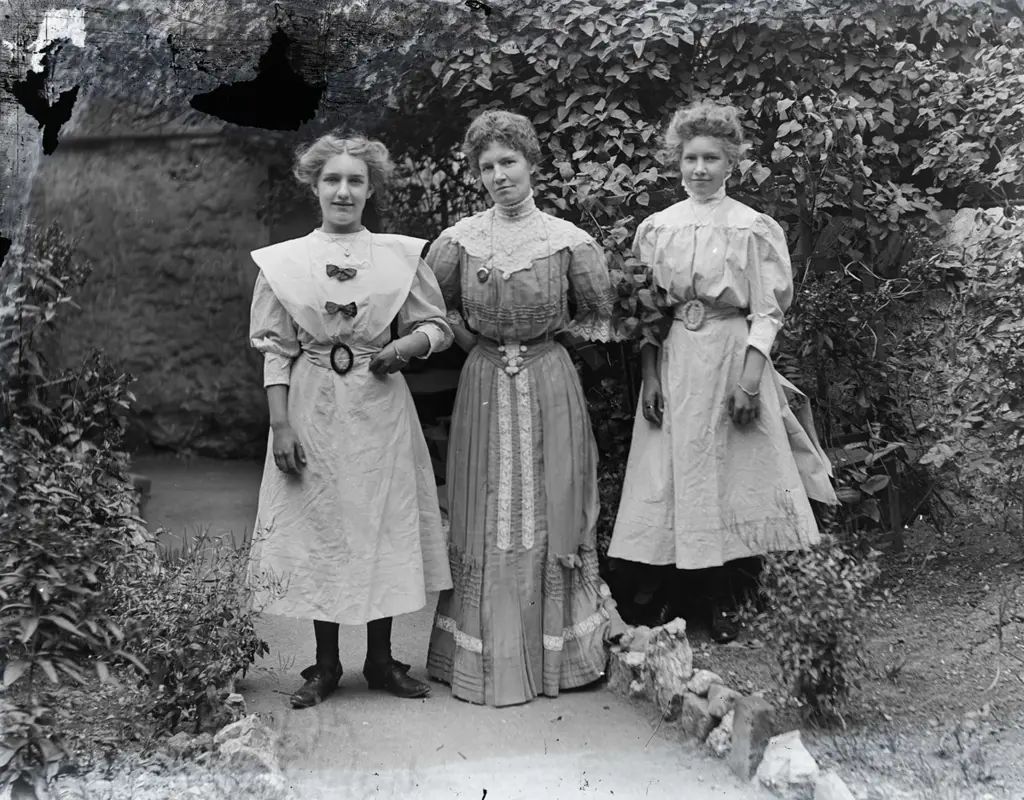 15 vintage glass plate photographic negatives - assorted family groups and portraits, photographer unknown - half plate Image 1++