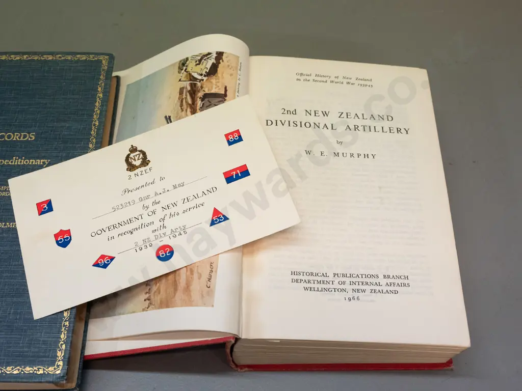 3 WWII history books - 2 in the Official History series incld. Problems of the 2nd NZEF, signed by author, 2nd NZ Image 1++