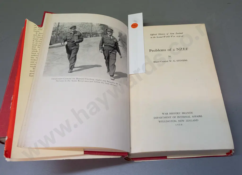 3 WWII history books - 2 in the Official History series incld. Problems of the 2nd NZEF, signed by author, 2nd NZ Image 1++