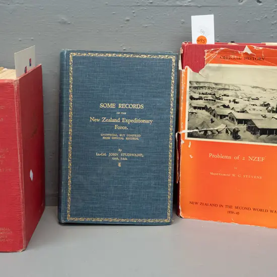 3 WWII history books - 2 in the Official History series incld. Problems of the 2nd NZEF, signed by author, 2nd NZ