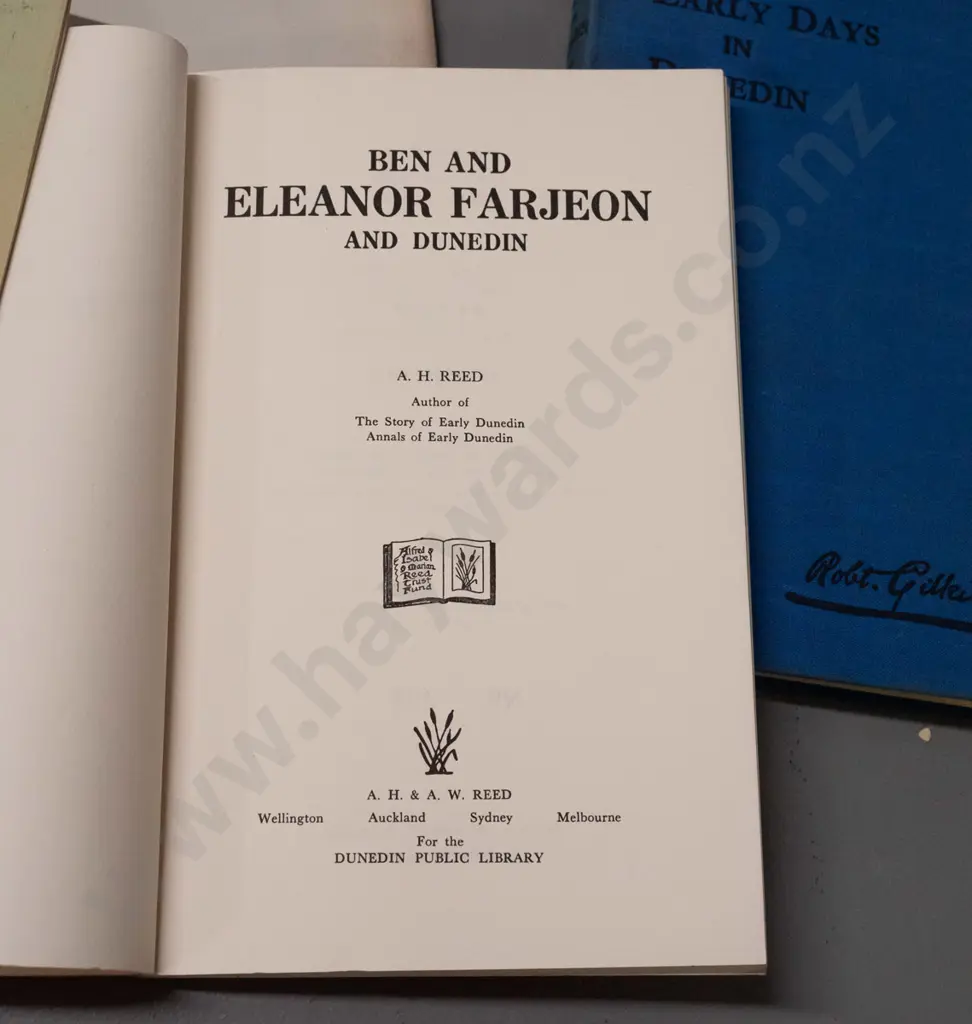 4 local history books - Early Days in Dunedin, Ben & Eleanor Farjeon, Hardwicke Knight's Matanaka and booklet of photos Image 1++