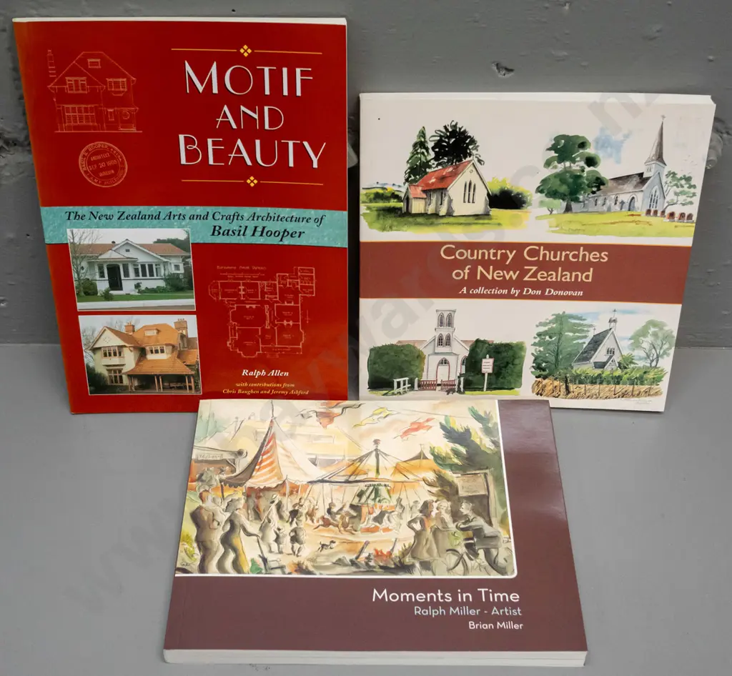 3 NZ art & architecture books - Basil Hooper, Ralph Miller and Don Donovan's Country Churches Image 1++