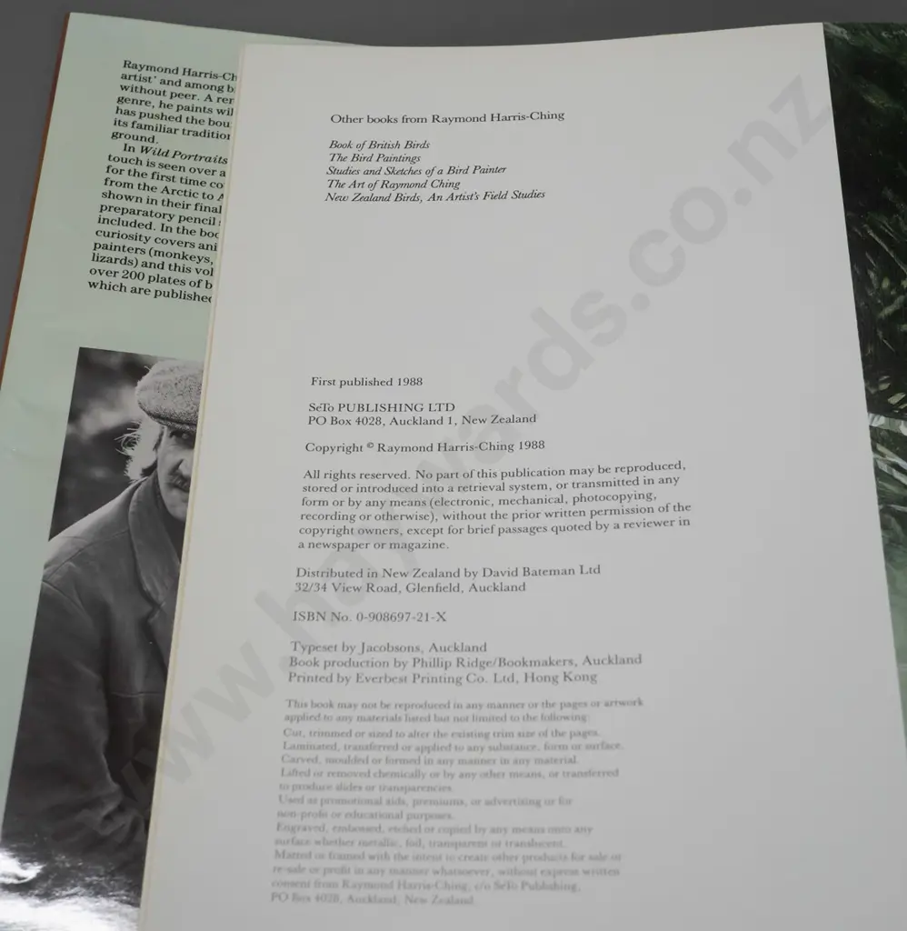 2 Raymond Ching books - "Wild Portraits" pub. 1988 and slip-cased The Bird Paintings pub. 1978 - both have some cello Image 1++