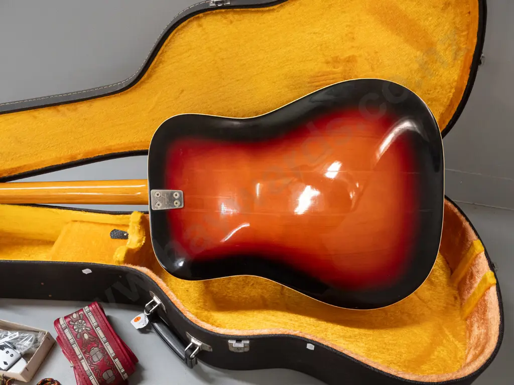 circa late 1960s Framus model 5/196 "Texan" jumbo acoustic guitar, made in Germany, with case, soundhole pickup, strap, Image 1++