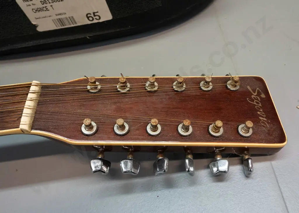 Segovia SJ-26 12-string acoustic guitar - one broken string, minor corrosion to tuning pegs L-1080 W-390 Image 1++