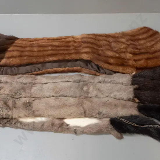 brown fur stole with 14 tail pieces, one tail half missing L-1800 W-290