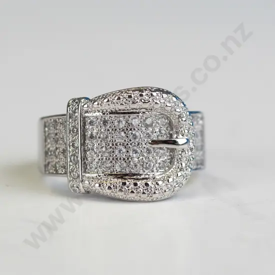 silver cz ring stamped 925