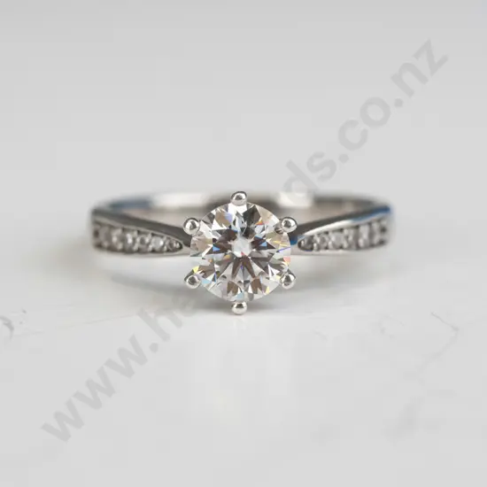 silver platinum ring stamped PT 950 D1.00cy