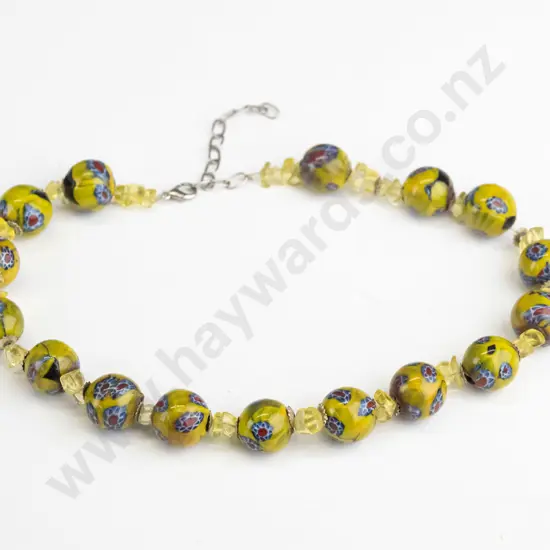yellow beaded necklace