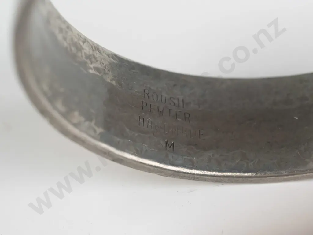 Roush pewter handmade bangle stamped Image 1++