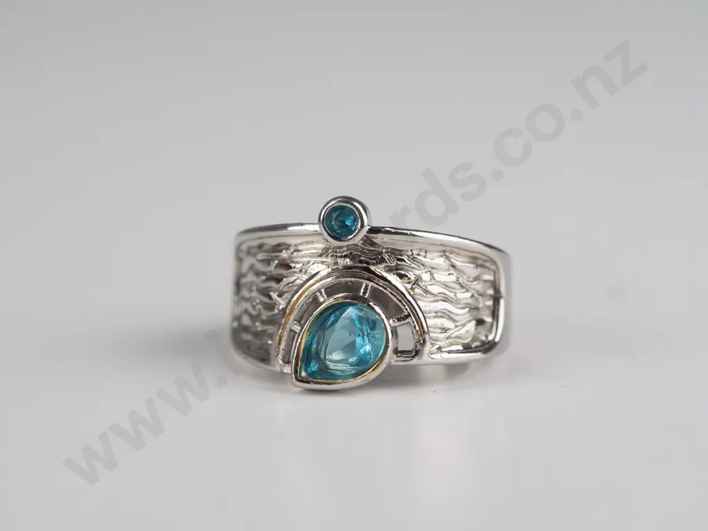 silver turquoise ring stamped 925 Image 1++
