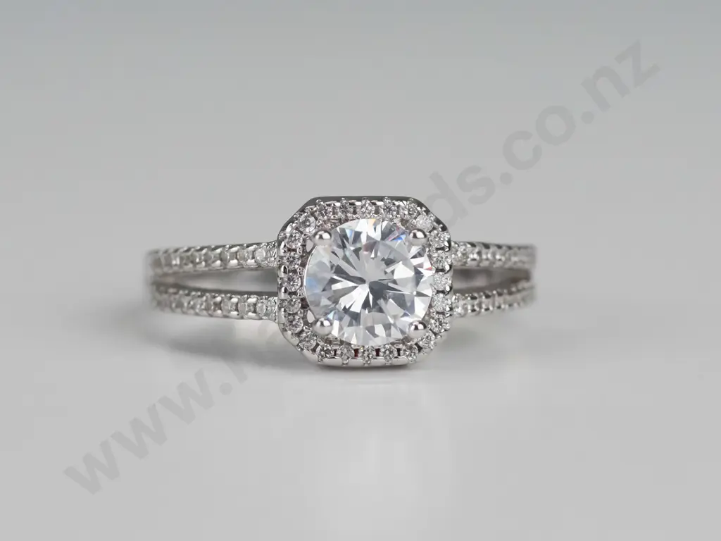 silver cz dress ring stamped 925 Image 1++