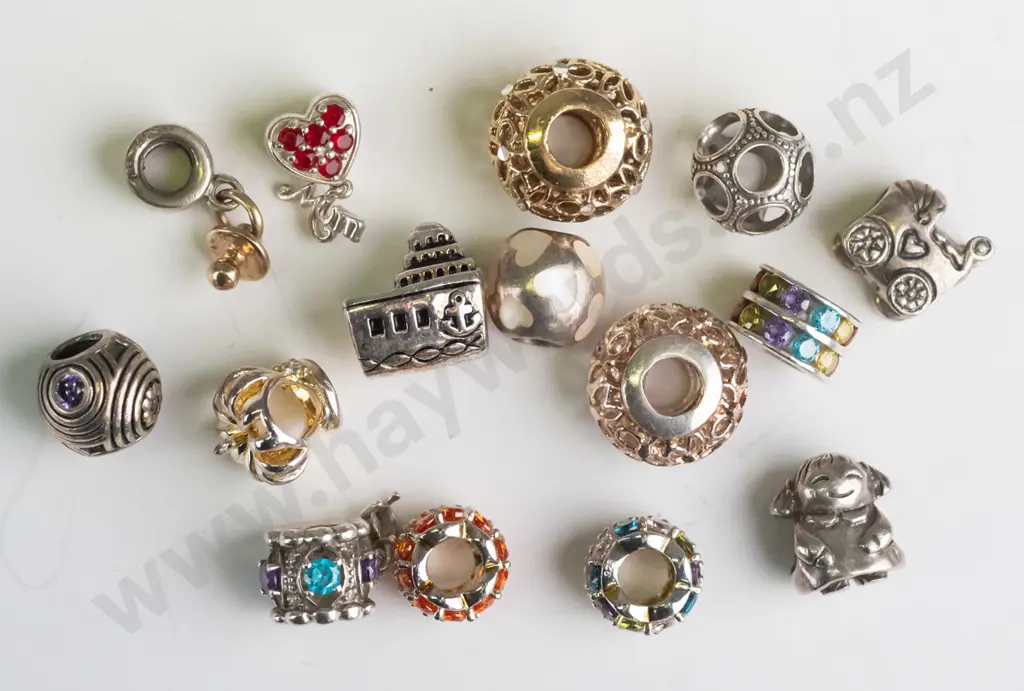 15 asstd silver charms - 10 stamped 925 & 5 not stamped Image 1++