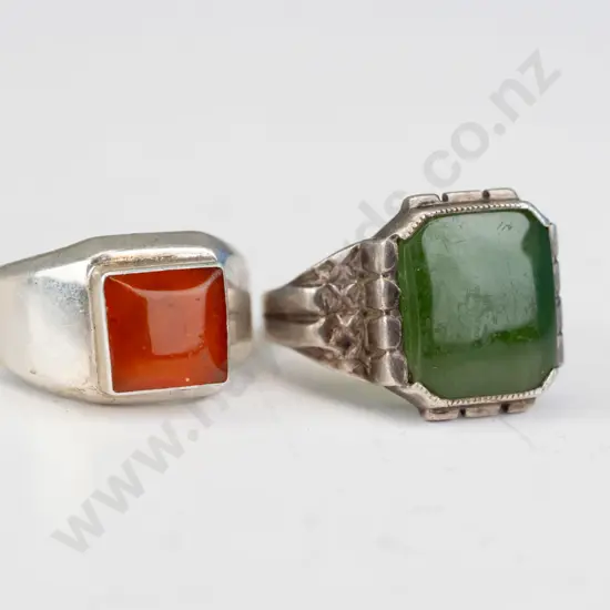 2 silver rings both stamped